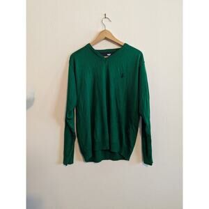 polo‎ ralph lauren green v neck sweater size L